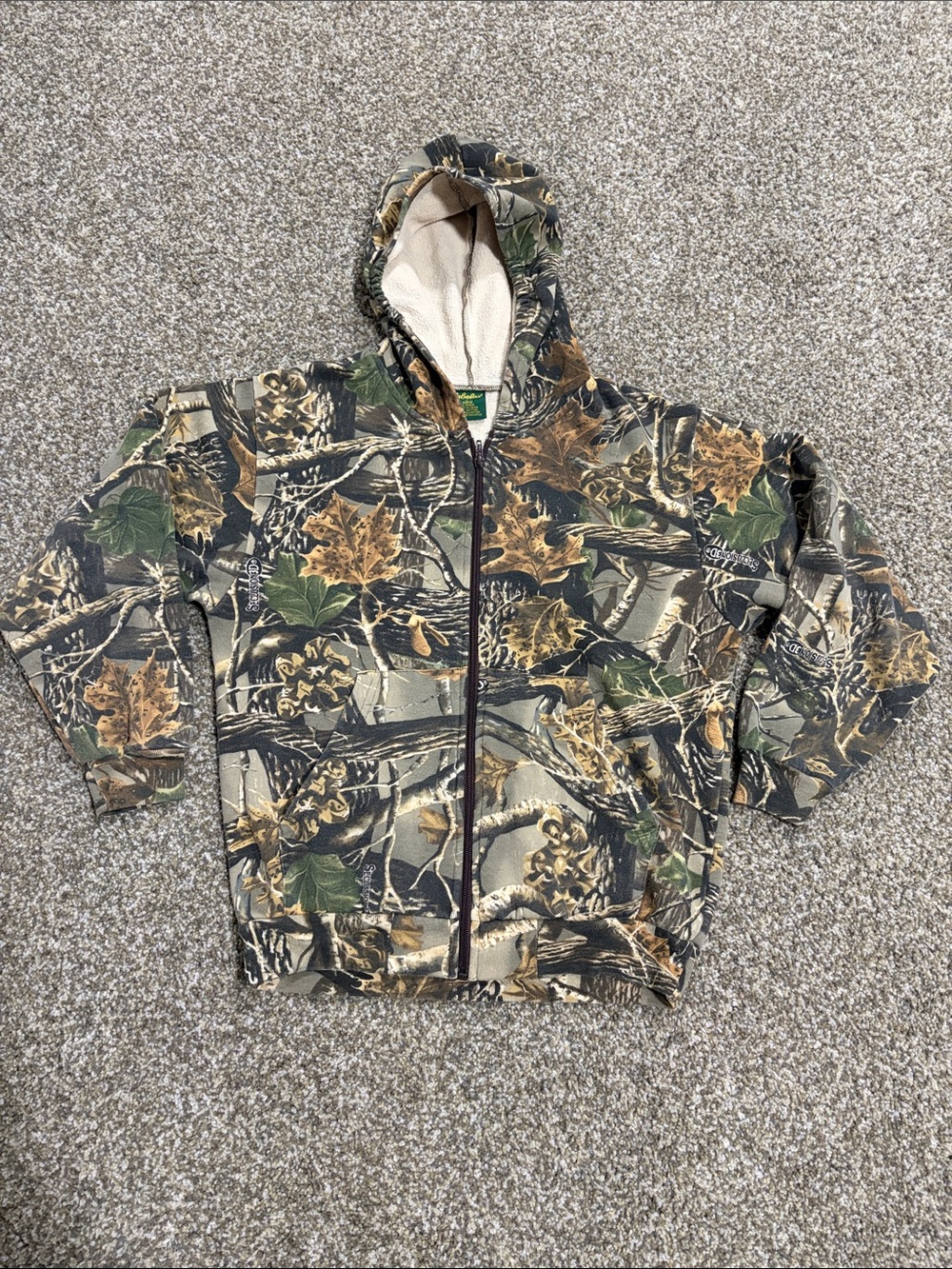 Cabela's Kids Camouflage Hooded Zip Jacket - Brown, Green, Tan